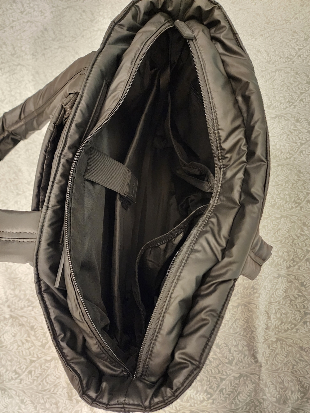 Luka Expandable Laptop Tote in Matte Black - Picture 11 of 16
